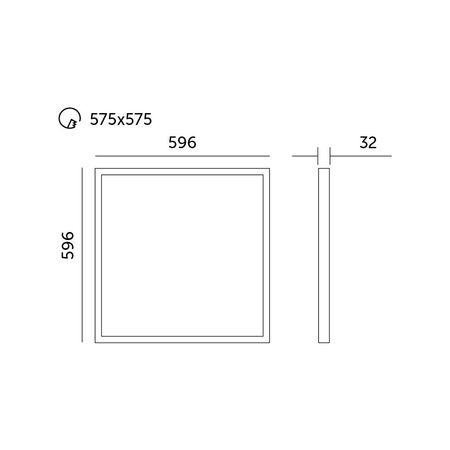 LED-Oberflächenpanel 28W 3360lm 4000K 120° Neutralweiß Coffer 60x60cm Capri Pro Kobi