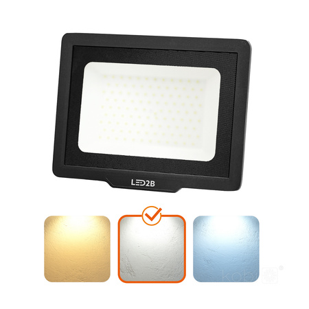 LED-Flutlicht 100W 8000lm 4000K IP65 Schwarz LED2B KOBI MH