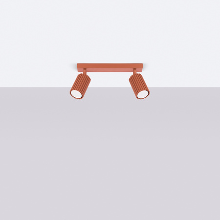 Tuba Spot Reflektor Deckenleuchte 2x GU10 Ocker Rot Carbon Deep Space SL.1637 Sollux