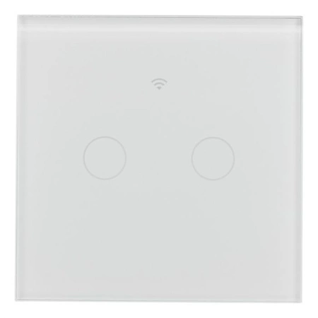 Weißer Doppel-WLAN-LED-TOUCH-Glasschalter