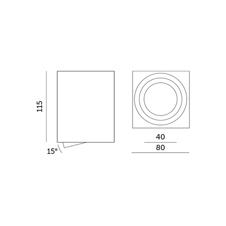 Aufbauleuchte OH37L SQUARE GU10 KOBI SCHWARZ