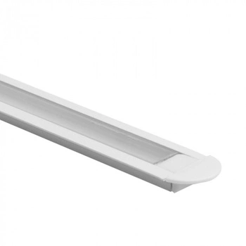 Aluminiumprofil für LED-Streifen weiß Einbau 2m mit transparenter Abdeckung und Ecolight-Endkappen