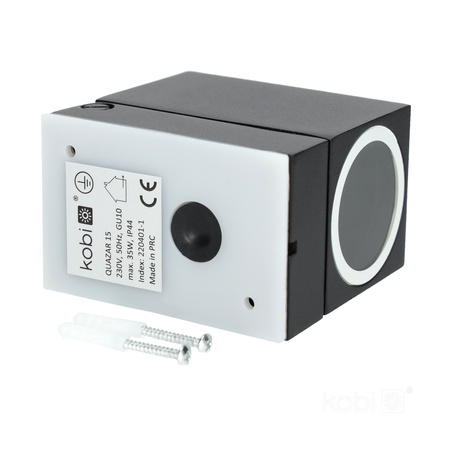 LED-Gartenlampe QUAZAR 15 GU10 IP44 KOBI ALUMINIUM SCHWARZ