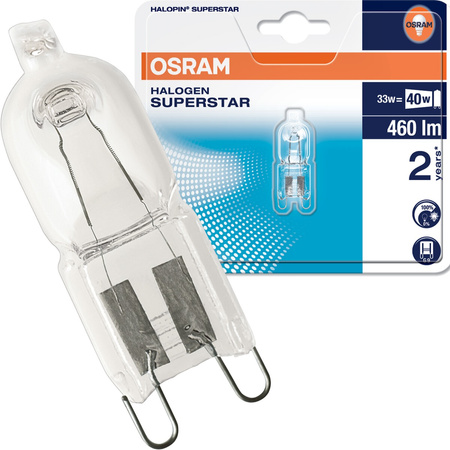 Halogenglühlampe G9 33W 460lm 2700K OSRAM HALOPIN Blister