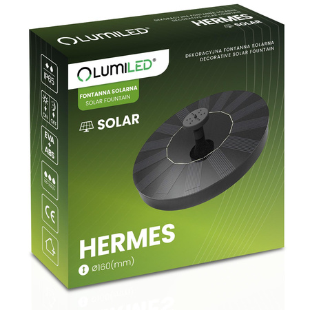 LED HERMES Solar Gartenbrunnen schwimmend mit Pumpe 180l/h LUMILED