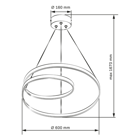 LED Hängelampe 52W 4900lm 4000K Neutral Schwarz ZEFIRA Sanico Goldlux