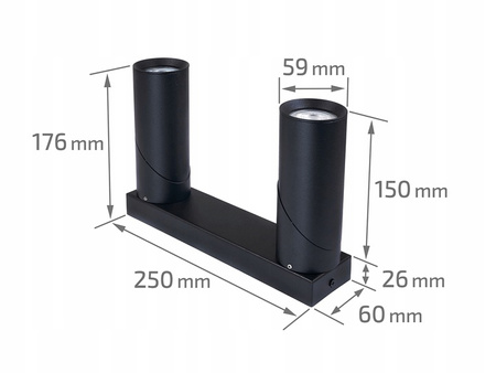 Wandleuchte 2xGU10 LED beweglich schwarz