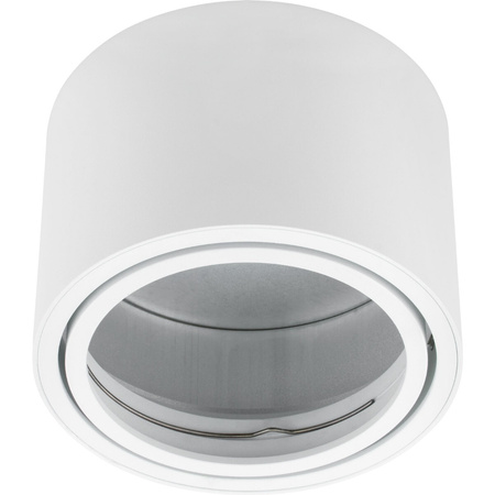 HALOGEN Aufbaustrahle 10cm, Aufbauspot Metall Tuba Spot Weiß + LED GU10 ES111 15W COB 3000K LUMILED