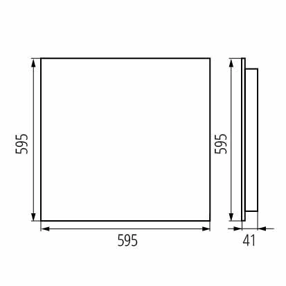 LED-Deckenleuchte 30.5W 60x60cm 3900lm 4000K Neutral 80° Bündig montiert Schwarz Kanlux