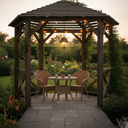 LED-Hängelampe für den Außenbereich MONACO E27 IP43 Überhang 93 cm Buntglas Antikgold RABALUX