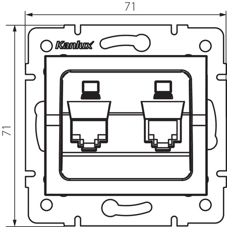 Computersteckdose Doppelt unabhängig 2x RJ45 Buchse Quadratisch Graphit LOGI Kanlux