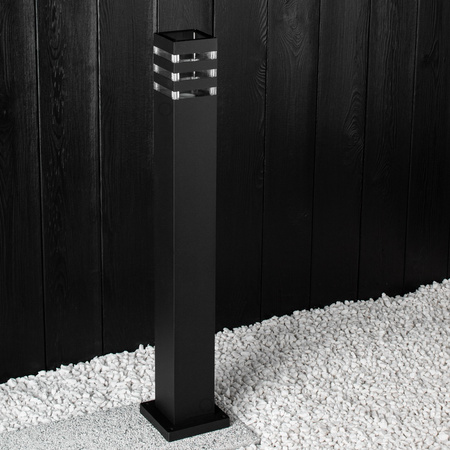 Gartenlampe für den Außenbereich E27 Schwarzer Pfosten quadratisch 50 cm