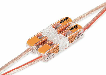 60x Installationsverbinder Schnellverbinder WAGO 221-2411 für KABEL 2x0,2-4mm