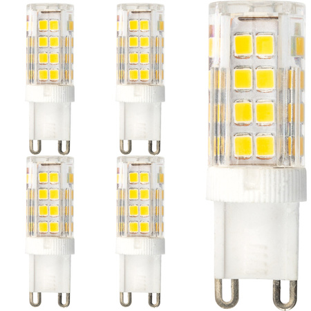 5x LED Kapseln G9, LED-Lampe 5W = 40W 460lm 360° 3000K warm LUMILED