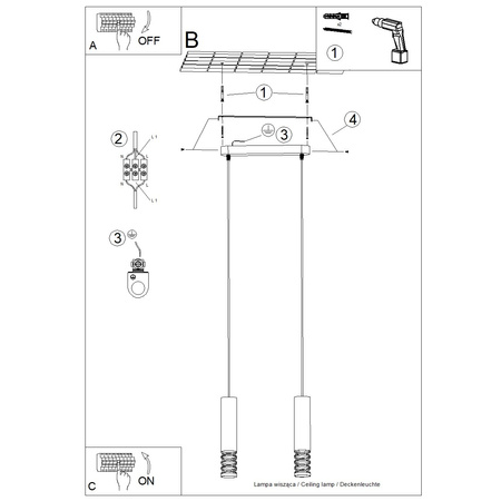 Hängelampe 2x GU10 Weiß LAMI Ocean Green SL.1687 Sollux