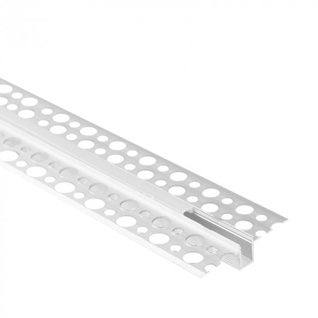 Aluminium-LED-Profil für Gipskarton REGIPS Unterputz eloxiert 1m mit mattiertem Diffusor für LED-Streifen + Kappen Ecolight GPW Serie