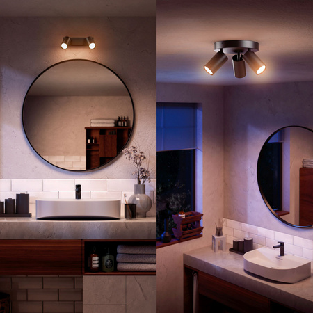 Wandleuchte GU10 Wandleuchte IP44 Schwarz Kosipo Philips