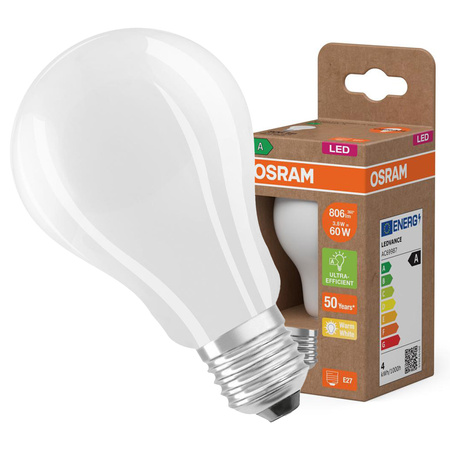 LED-Glühbirne A60 E27 3.8W = 60W 806lm 2700K Warm 300° Glühfaden CLASSIC ENERGY EFFICIENCY Osram