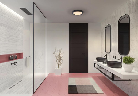 Plafond Badezimmer-Deckenleuchte E27 Schwarz IP44 31cm Badezimmer-Deckenleuchte Ledvance