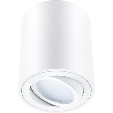 Halogen-Aufbauleuchte, Aufbauspot 84mm Runde Tube Weiß AMAT-M+LED GU10 6W warm LUMILED