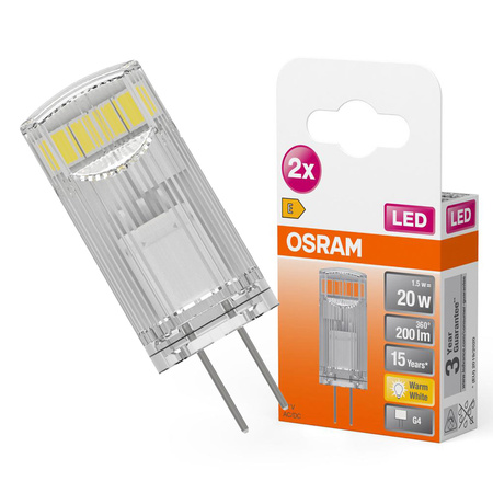 LED G4 CAPSULE Glühbirne 1,8W = 20W 200lm 2700K Warm 300° OSRAM Star 2x