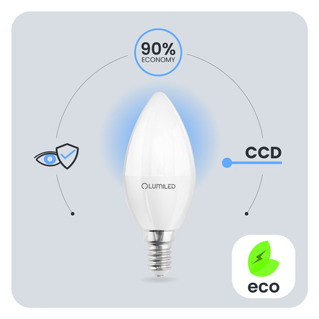 LED Lampen E14, Kerzenform Lampe B35 2.5W = 25W 249lm 180° 4000K neutral LUMILED