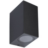 Wandleuchte Außen 2x GU10, Garten-Wandleuchte Schwarz Quadratisch ALLIUM LUMILED