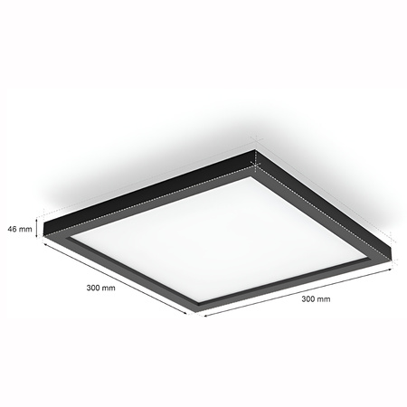 LED-Anbaupanel Aurelle Schwarz 19W CCT 30cm PHILIPS HUE Bluetooth + Dimmschalter