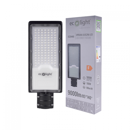 LED-Straßenlampe 100W 9000lm 5000K kaltweiß IP65 ECONOMY Ecolight