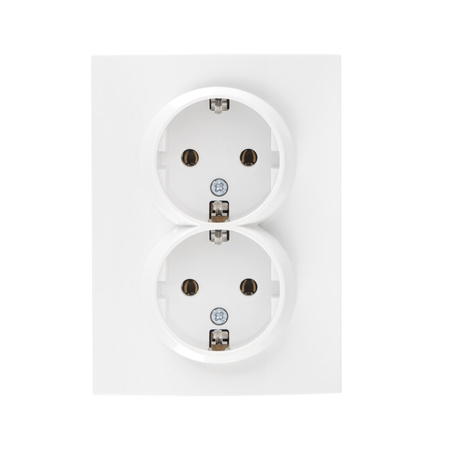 Komplette 16A Schuko Weiß LOGI KANLUX Doppelsteckdosen