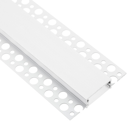 Architektonisches Aluminium LED-Profil XL type P für Gipskartonplatten mit Milchglasabdeckung, 2m LUMILED