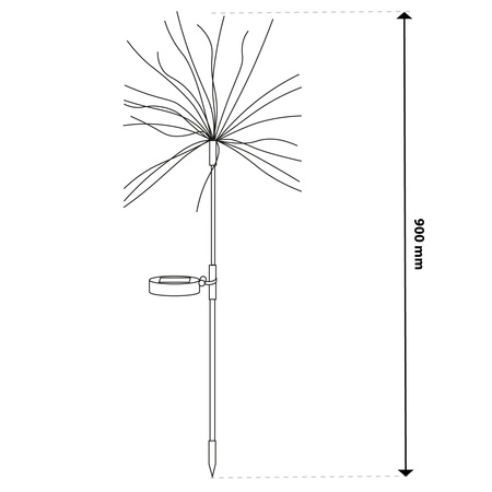 Solar-LED-Lampe, Solar Gartenleuchten dekorativ Dandelion-Design 3000K 80cm LOTUS LUMILED