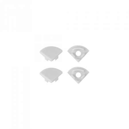 LED-Eckprofil aus Aluminium, Oberfläche eloxiert 2m mit milchigem Lampenschirm für LED-Streifen + Endkappen RW Ecolight Serie