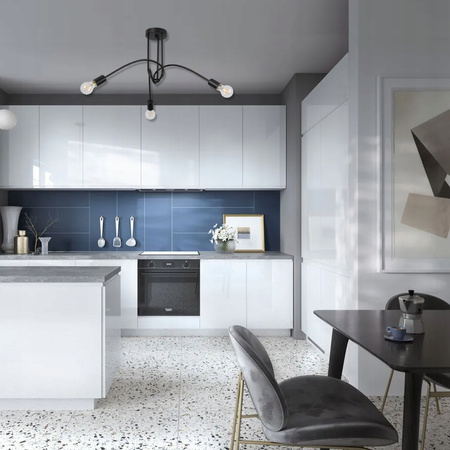 Kronleuchter Decke Pendelleuchte Dekorative 3x E27 Schwarz Nido Masterled