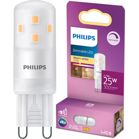 LED-Glühbirne G9 Capsule 2.7W = 25W 300lm 2700K Warm 320° Dimmbar Philips