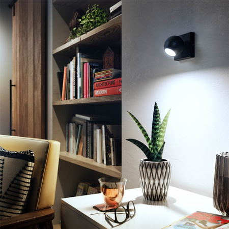 Spot Buckram LED Wandleuchte Schwarz 5W CCT PHILIPS HUE Bluetooth + Dimmerschalter