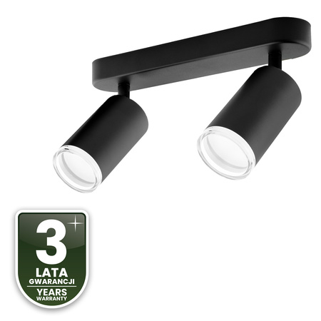 LED-Spot-Reflektor-Deckenleuchte 2x GU10 IP44 ADERO Schwarz Lumiled