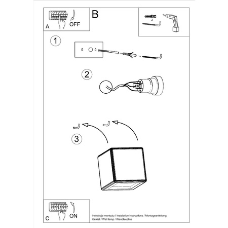 LED-Wandleuchte NESTA E27 Wandleuchte Keramikwürfel Weiß SOLLUX