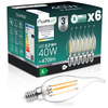 6x LED-Lampe E14 Kerze BA35 2.2W 470lm = 40W 4000K neutralweiß 360° Filament Energieklasse A LUMILED
