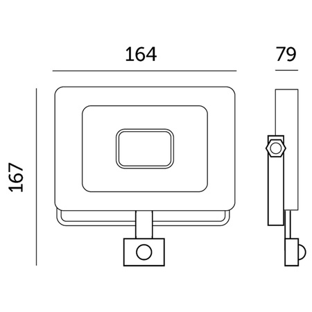 LED-Flutlicht Halogen 30W 2505lm 4000K IP65 Schwarz Bewegungsmelder MH Kobi