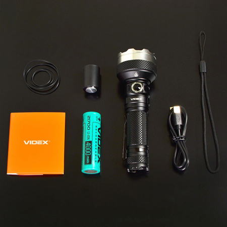 Wiederaufladbare LED-Hand-Taschenlampe 20W 5500lm 6 Modi USB-C Wasserdicht IP68 Videx