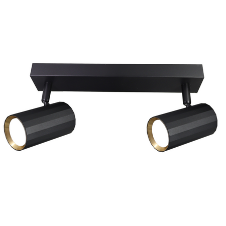 Wand- & Deckenstrahler 2x GU10 Schwarz Gold NICEA Sanico Goldlux