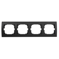 Horizontalrahmen 4fach für LOGI-Steckdose Schwarz matt KANLUX