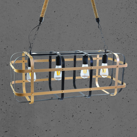 SUSPENSION BODENHÄNGELEUCHTE 4xE27 Schwarz-gold GOLDLUX (Polux)