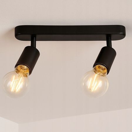 Spot Tuba Deckenleuchte Reflektor Halogenfassung 2x E27 Moving Black Eos Masterled