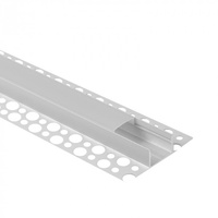 Aluminium-LED-Profil für Gipskartonplatten REGIPS breit unter Fliese Weiß 2m mit mattierter Abdeckung für LED-Streifen + Endkappen Serie GNS Ecolight