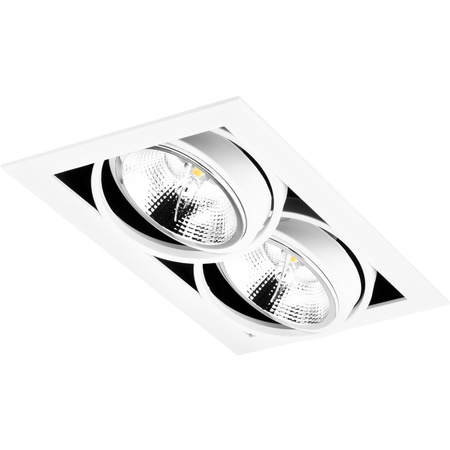 Einbaustrahler 2x GU10, ES111 Einbauspot HALOGEN Rechteck beweglich Weiß CANIS LUMILED