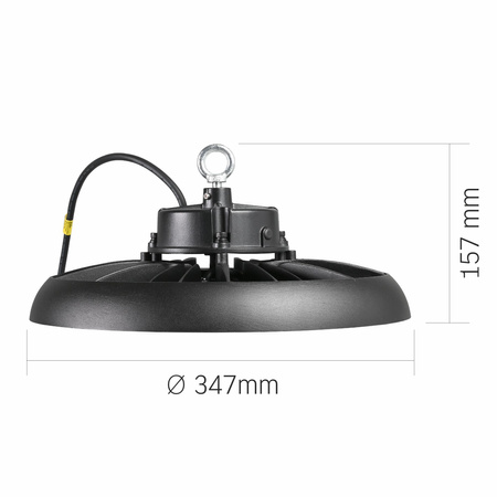 LED High Bay Industrieleuchte 200W 32600lm 5000K Neutral 90° Schwarz Pendel IP65 Videx