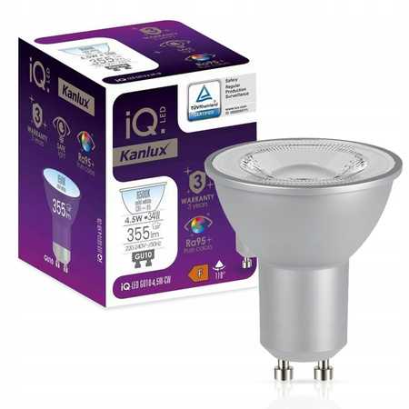 IQ-Glühbirne - LED GU10 4,5W 355lm 6500K Kalt 110° KANLUX