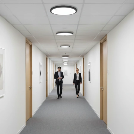 LED Plafond Deckenleuchte 22W 2400lm CCT 140° IP54 Schwarz Aufputz Videx